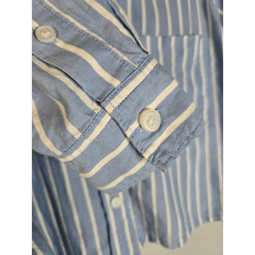 Everlane The Way Short Shirt Silky Cotton Striped Minimalist Preppy Size Small - Picture 6 of 10